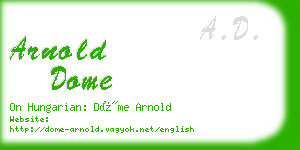 arnold dome business card